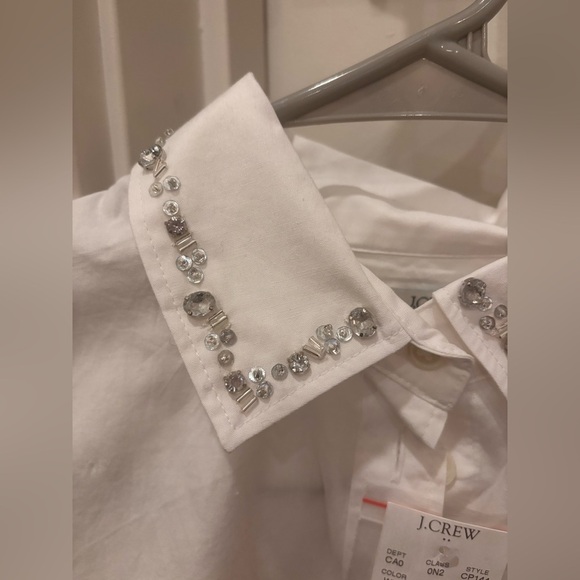 J. Crew Women’s Embellished button-up white shirt Size XS - Picture 5 of 9
